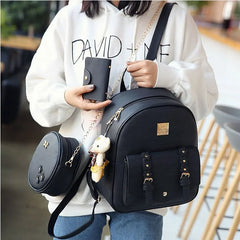 3 in 1 Women Backpack Set Large Capacity Shoulder Bag Adjustable Strap