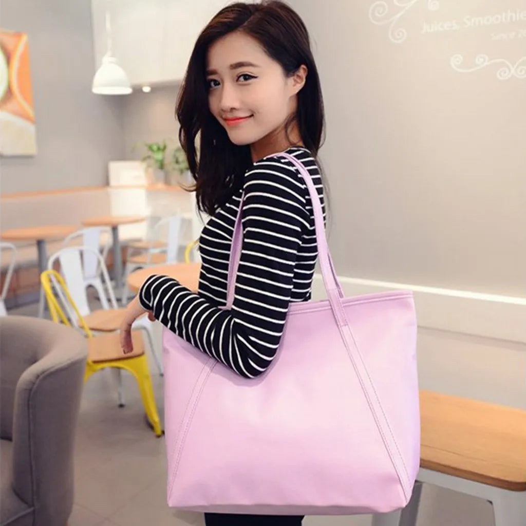 Women Solid Handbag High Capacity Messenger Totes Satchel Shoulder Bag