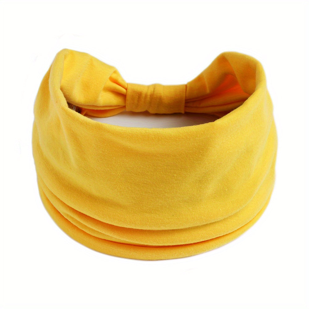 Solid Stretchy Wide Headband for Women Yoga Running