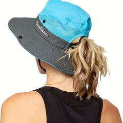Women's Mesh Ponytail Sun Hat UV Protection Boonie Hats