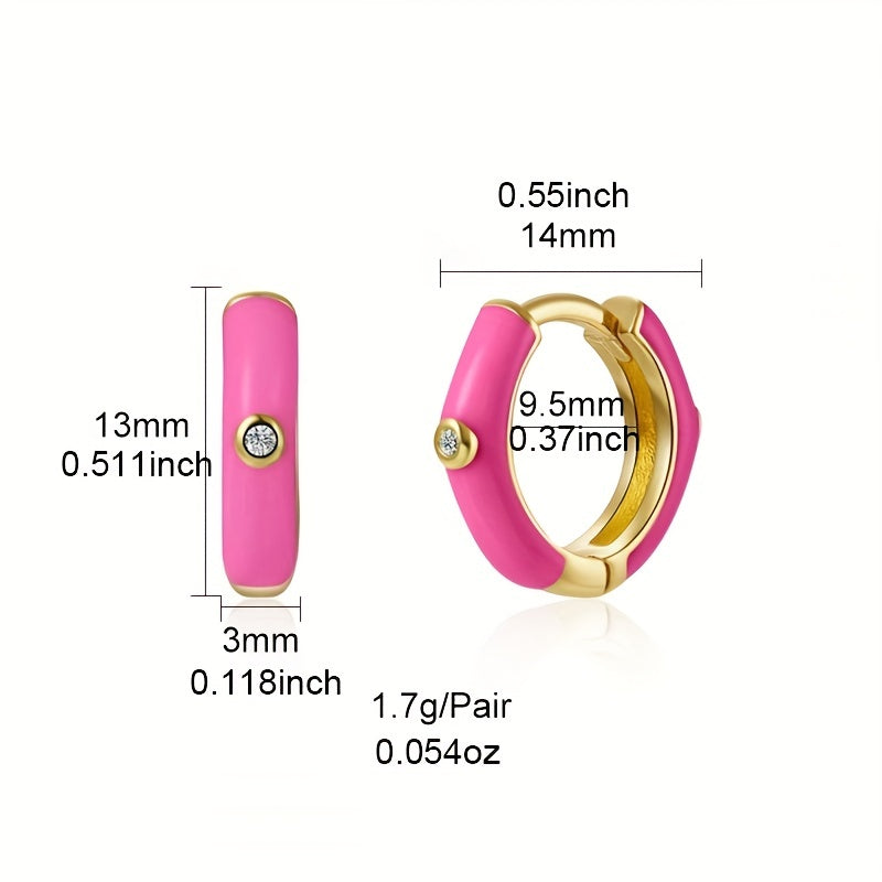 Colorful Drop Earrings 24K Plated Copper Earrings