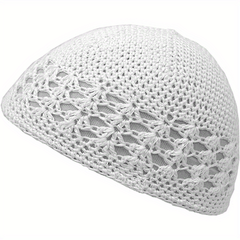 Solid Unisex Crochet Beanie Hollow Out Casual Skull Cap Breathable Knit Hat