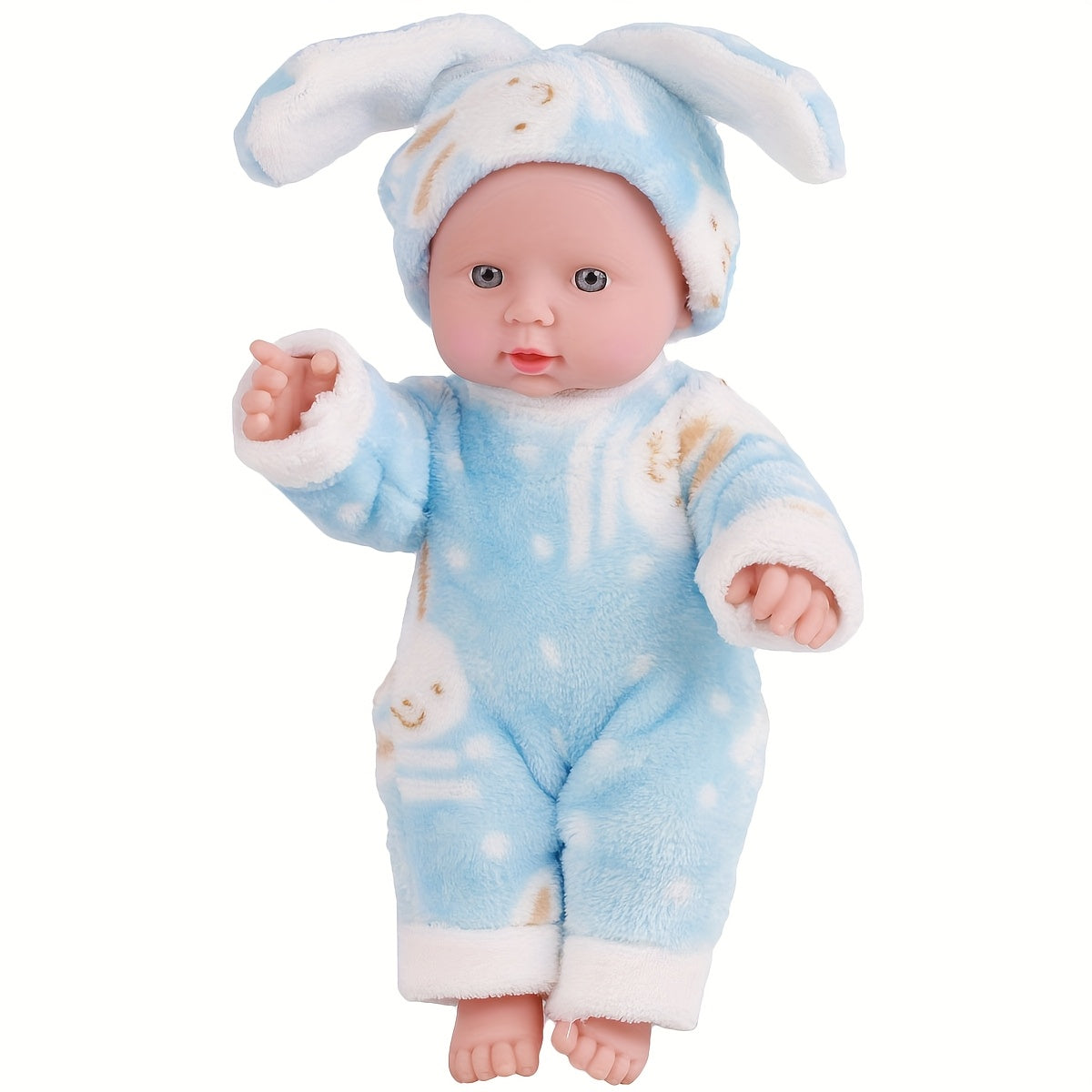 Plush Bunny Onesie for 12 Inch Dolls