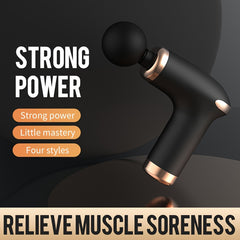 Mini Massage Gun Portable Handheld Muscle Massager with 4 Heads