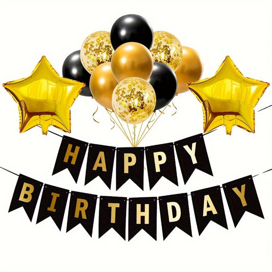 Golden Confetti Balloon Set for Birthday Party Decoration