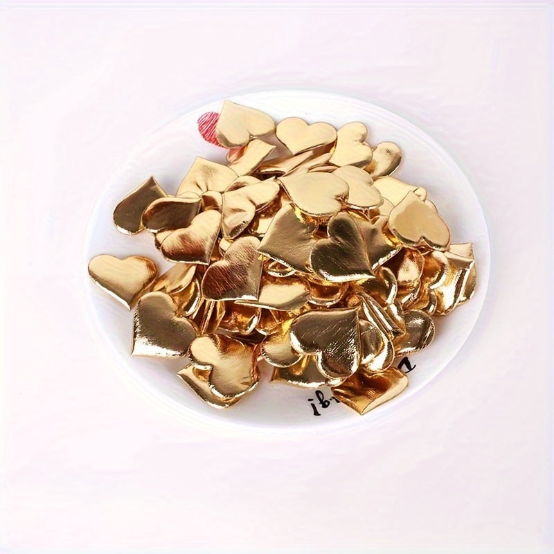 50pcs Golden 3D Heart Shaped Confetti Wedding Birthday Decoration