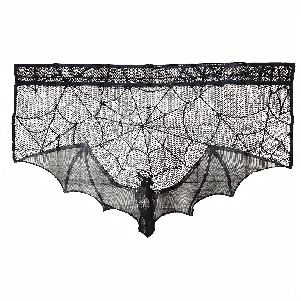 Lace Spider Web Bat Curtain Halloween Decoration