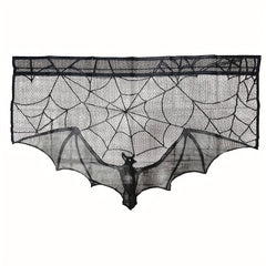 Lace Spider Web Bat Curtain Halloween Decoration