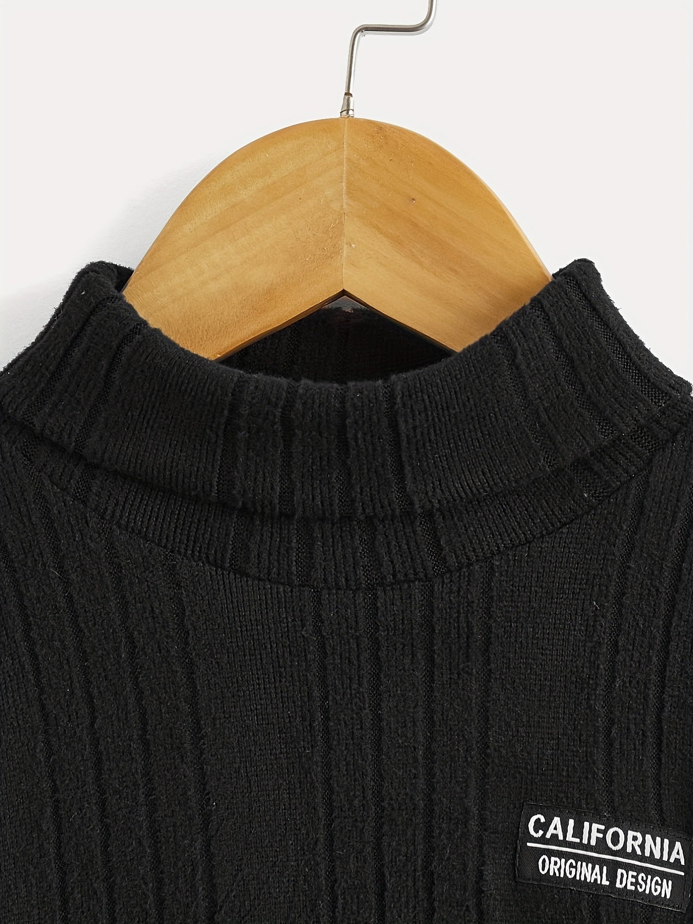 Boys Letter Print Sweater Round Neck Long Sleeve Knit Top