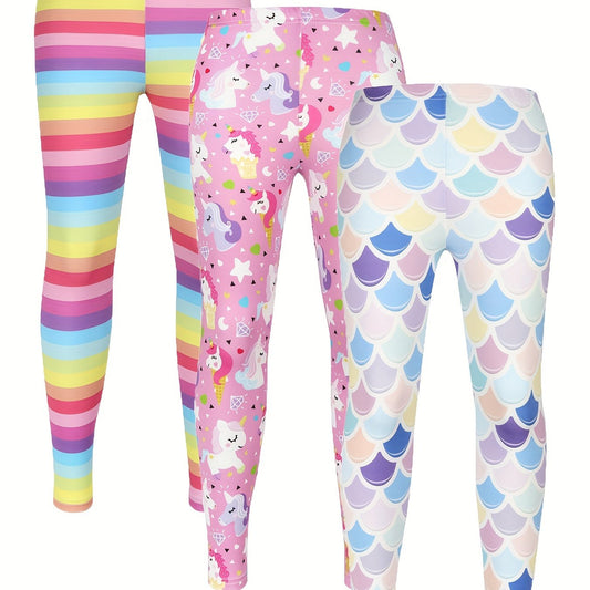 Girls' Tight Leggings Pants High Waist Stretch Skinny Pants