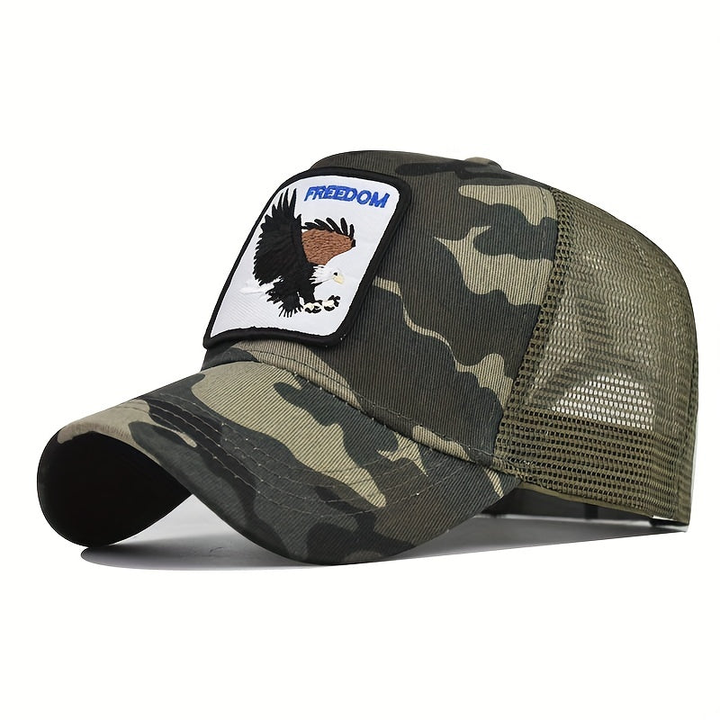 FREEDOM Eagle Trucker Hat Mesh Baseball Cap Adjustable Sunshade Dad Hat
