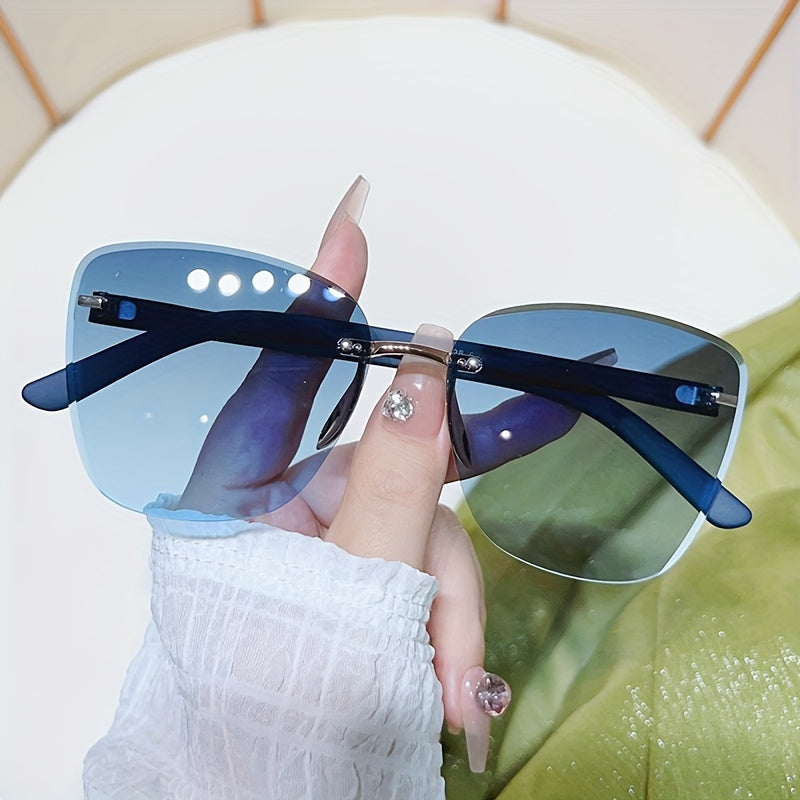 Square Rimless Sunglasses UV400 Sun Shades