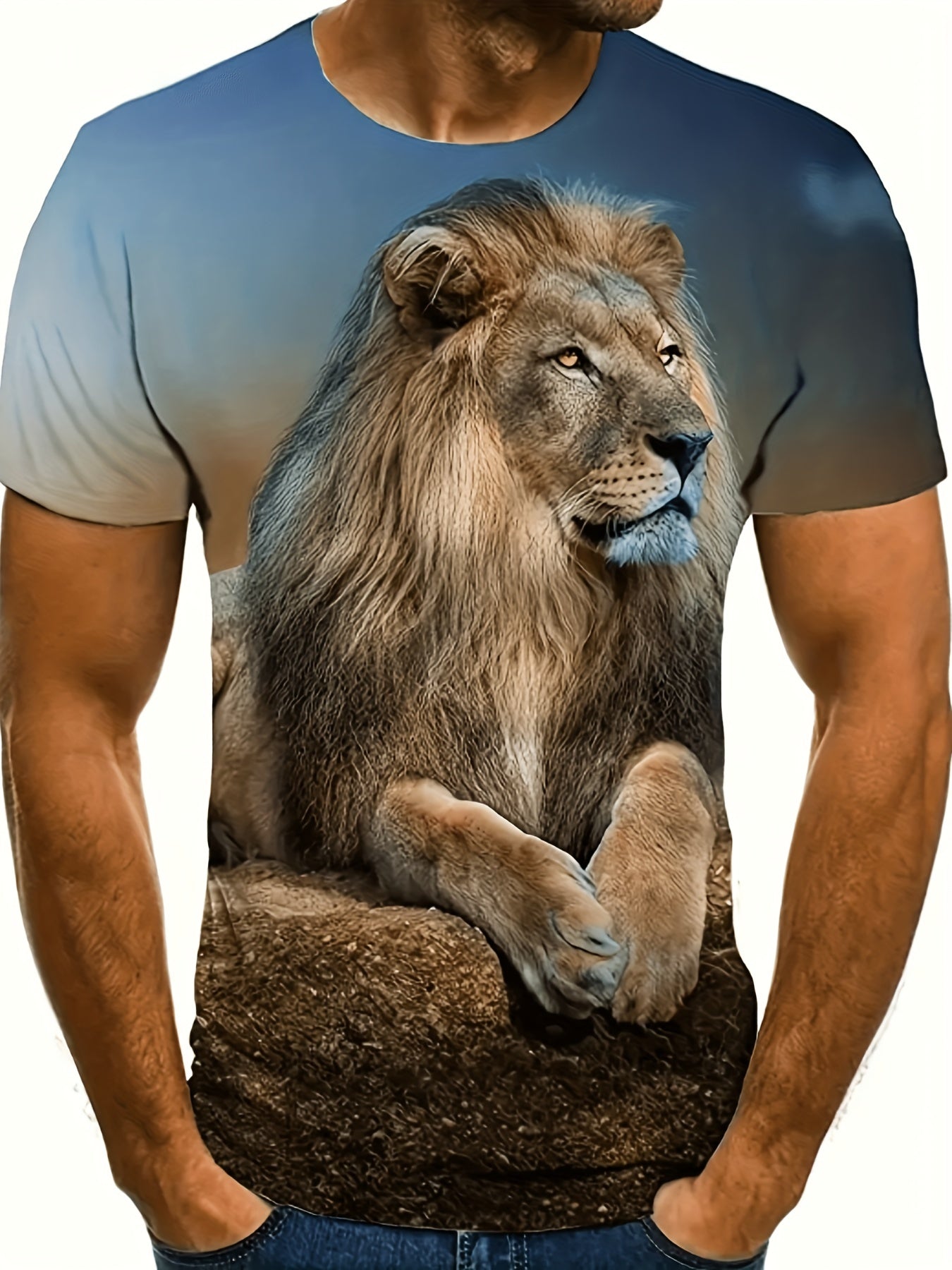 Men's Summer Animal Graphic T Shirt Short Sleeves Tee