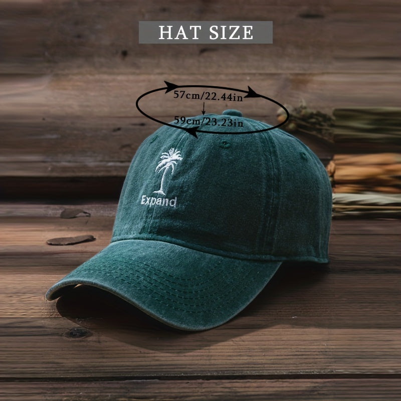 Coconut Tree Embroidery Baseball Cap Solid Cotton Hip Hop Sports Hat