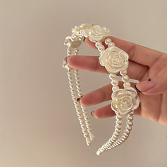 2pcs Retro Rose Faux Pearl Hairband Women's Hair Hoop Hair Accessories