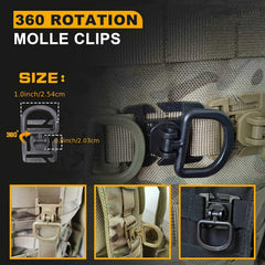 18pcs MOLLE Webbing Accessories Carabiner With Storage Bag