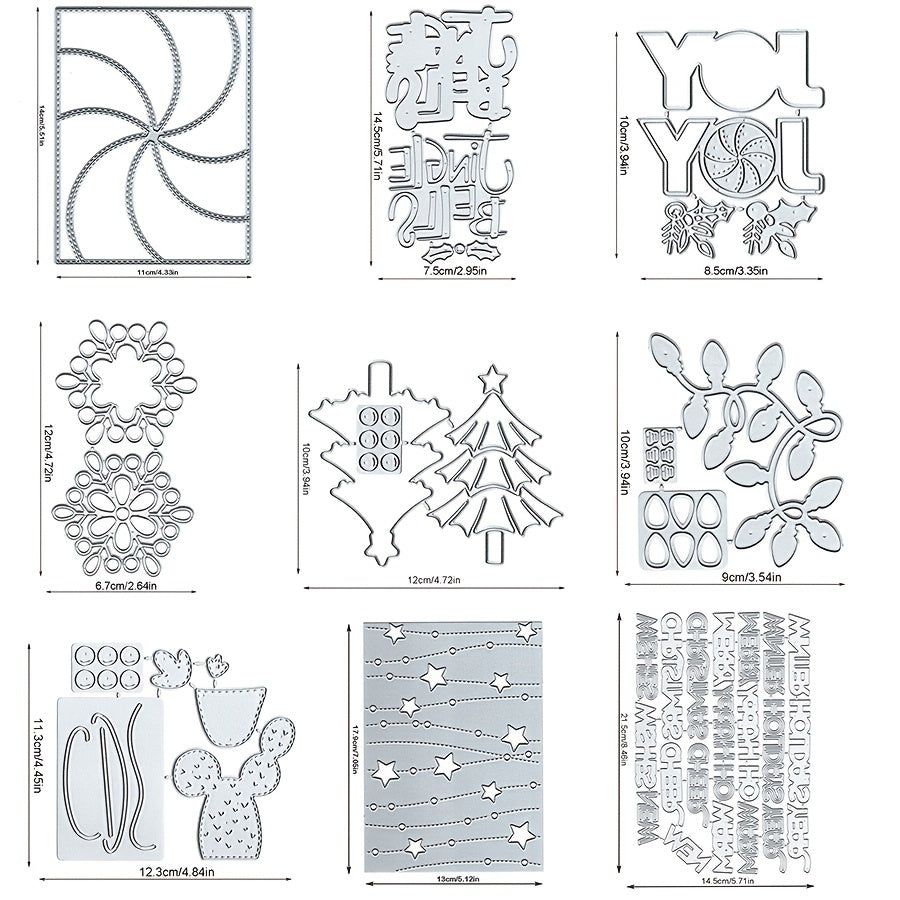 Christmas Tree & Cactus Metal Cutting Dies for Scrapbooking