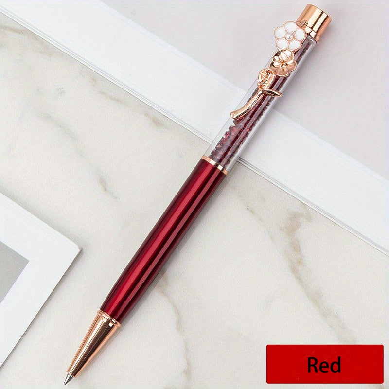 Metal Copper Quicksand Pen Flower Decoration Office School
