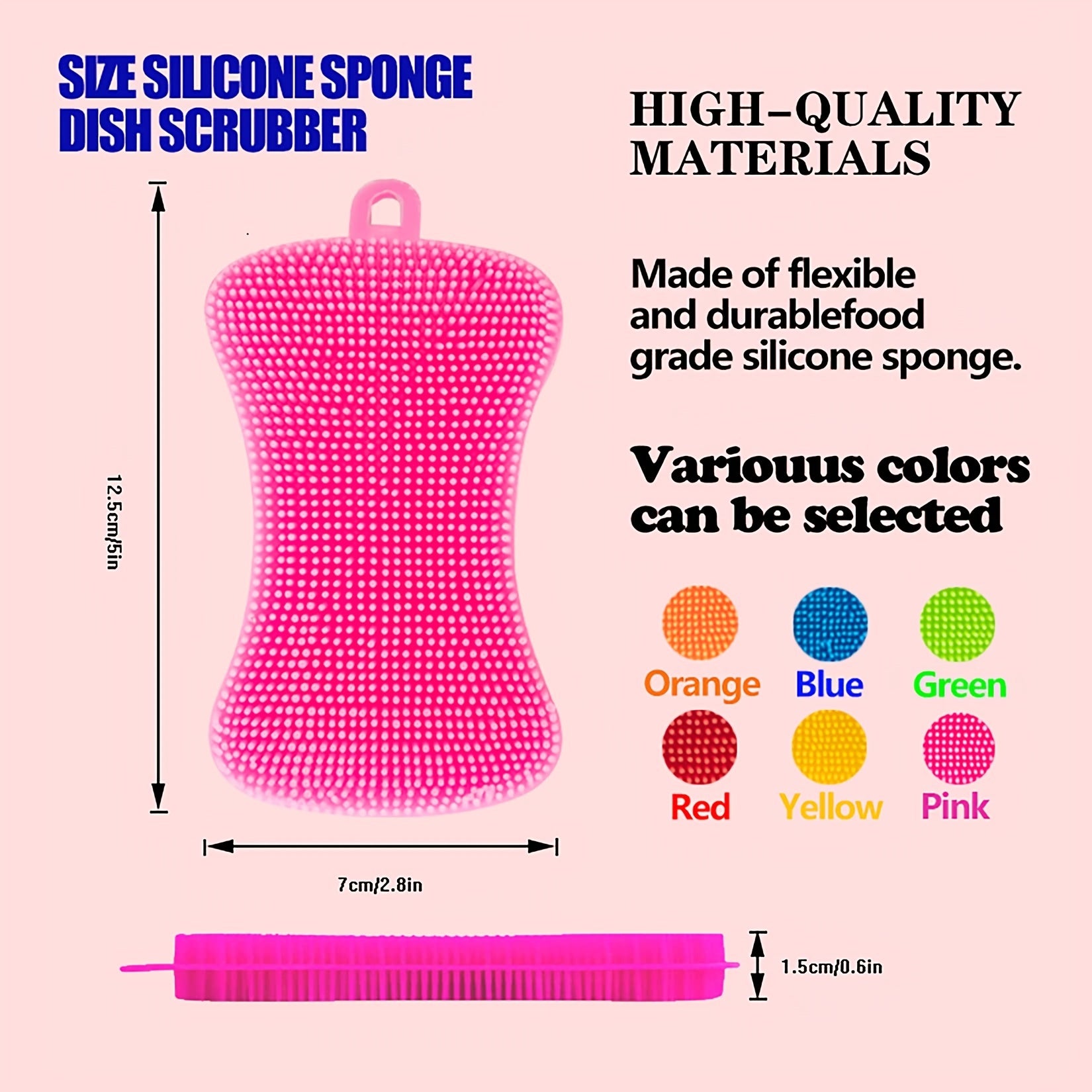 1PC Reusable Silicone Sponge Dish Washing Scrubber Non Stick Kitchen Sponges