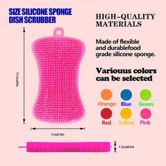 1PC Reusable Silicone Sponge Dish Washing Scrubber Non Stick Kitchen Sponges