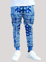 Men's Paisley Graphic Joggers Active Stretch Sports Pants