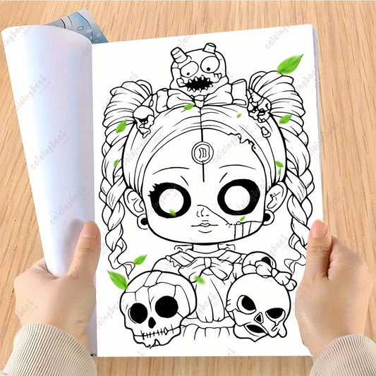 Deluxe Creepy Dolls Coloring Book for Adults - Gothic Cover - Halloween