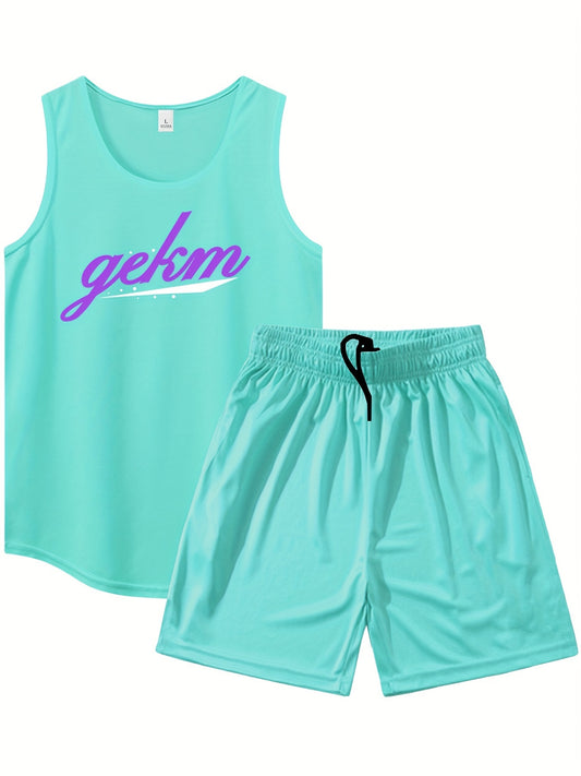 Men's Tank Top & Drawstring Shorts Set for Fitness