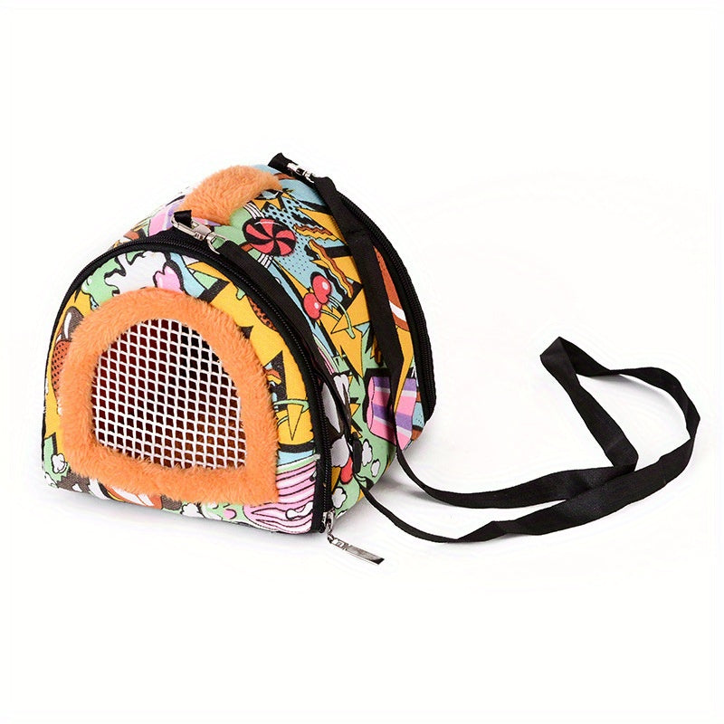 Cartoon Graphic Pet Outing Carrier Bag For Small Pets