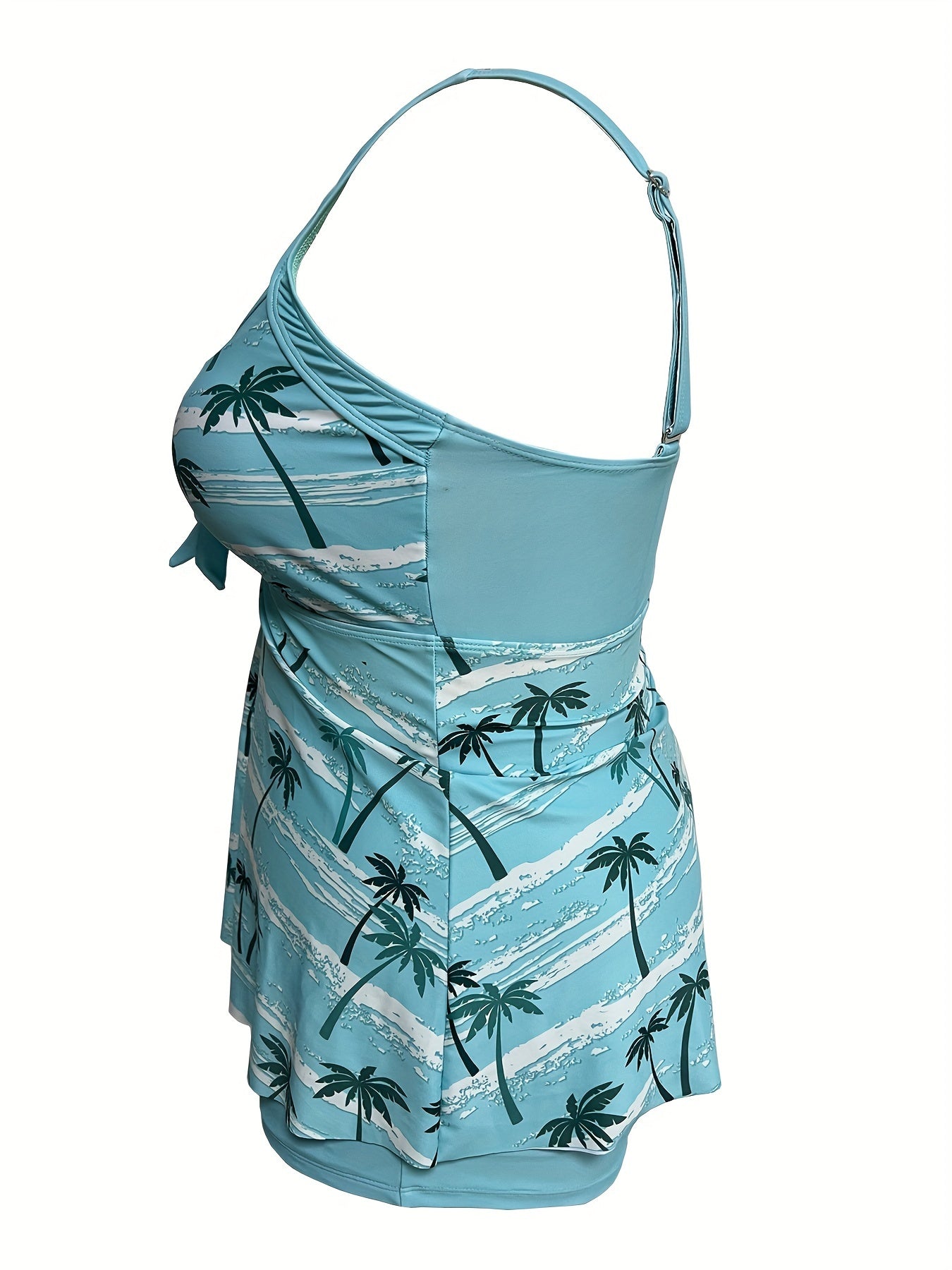  Tropical Print Boho Tankini Set with Sweetheart Neck Cami Top