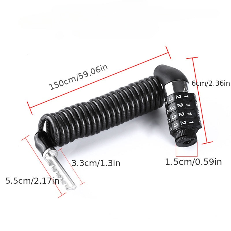 Steel Wire Chain Lock Bike Anti-theft Password Rope Lock