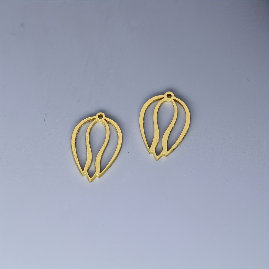 5pcs Bohemia Tulip Flower Charm Pendant For Jewelry Making
