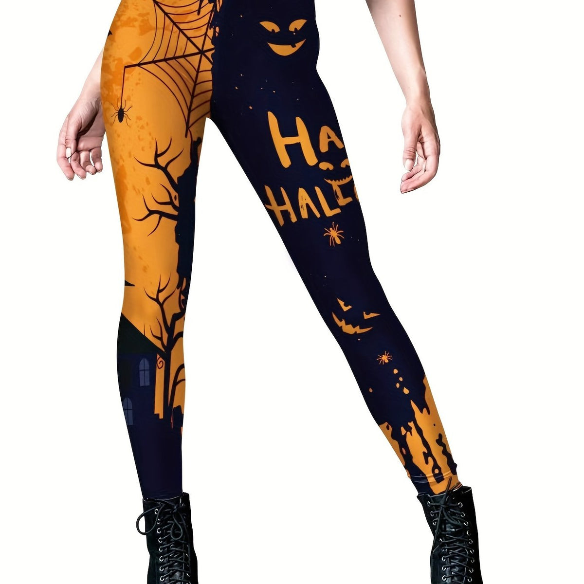 Halloween Print Skinny Leggings Stretchy Leggings Women