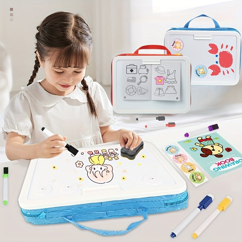 Magnetic Drawing Board with Storage - Reusable Art Pad & Coloring Book