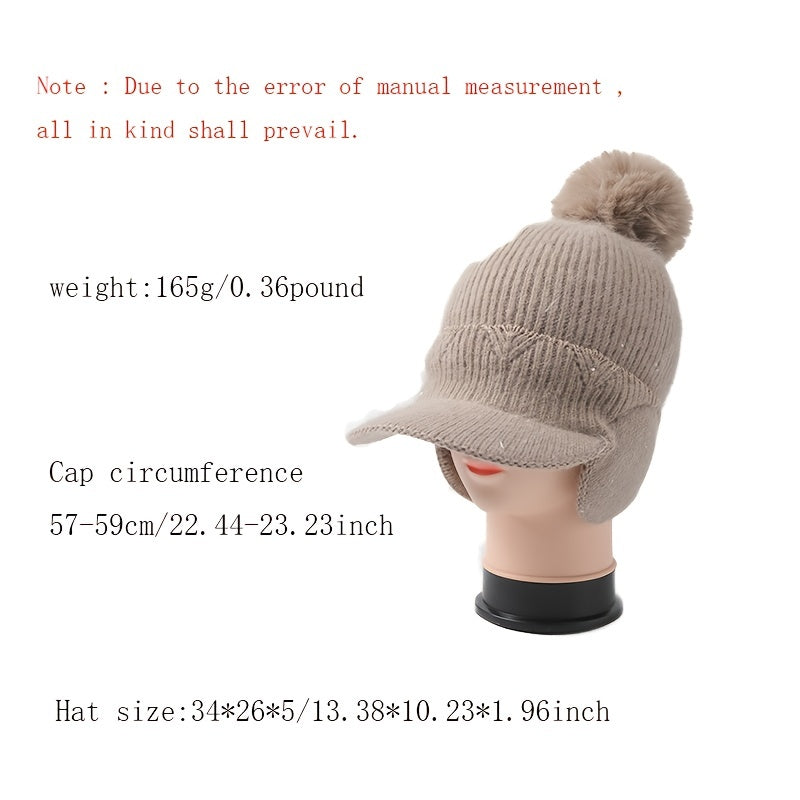 Winter Thick Hat Windproof Ear Protection Knitted Hat Beanie Hat
