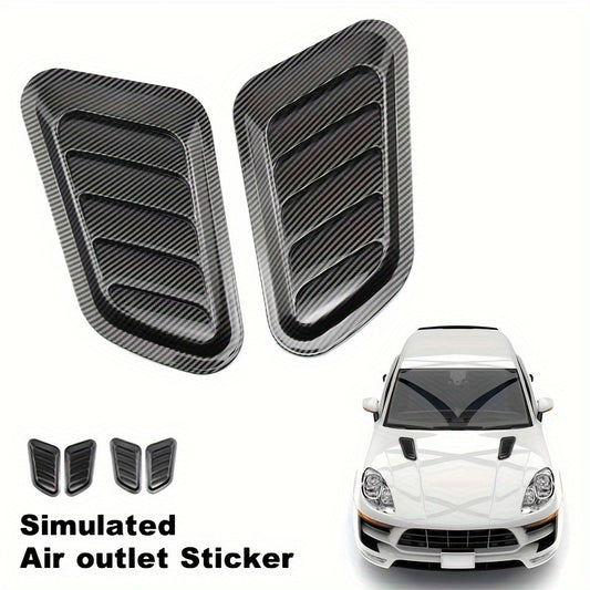 Carbon Fiber Car Air Flow Intake Vent Cover Sticker Decal
