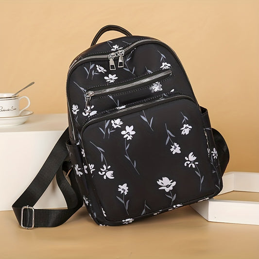 Flower Pattern Backpack Women School Bag Work Travel