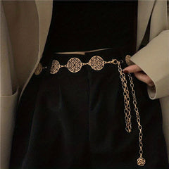 Boho Tassel Metal Waist Chain Geometric Decorative Dress Belt Belly Chain