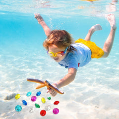 40pcs Diving Gems Pool Toys Large Acrylic Gems Pirate Treasure Chest