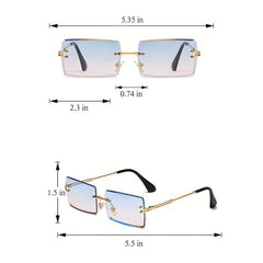 Rimless Gradient Sunglasses UV400 for Beach Party