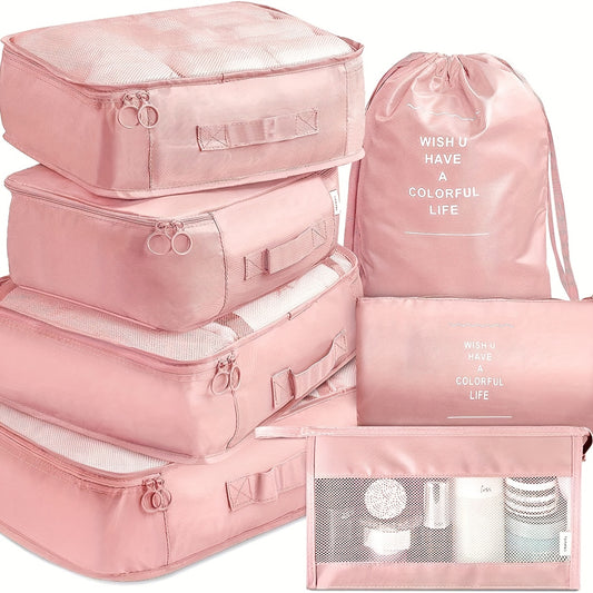 7 Pcs Travel Luggage Bags Clothes Storage Portable Bags
