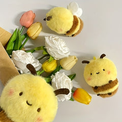 Little Bee Plush Toy Bag Charm Soft Animal Keychain Cute Gift