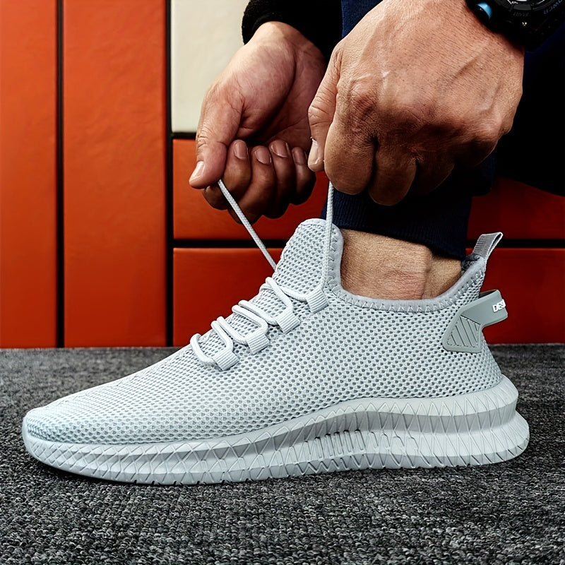 Men's Breathable Mesh Lace-up Sneakers Casual Outdoor Shoes