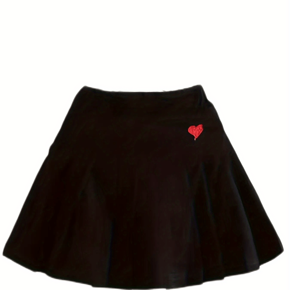 Girls Heart Embroidered Flare Skirt With Shorts for Kids