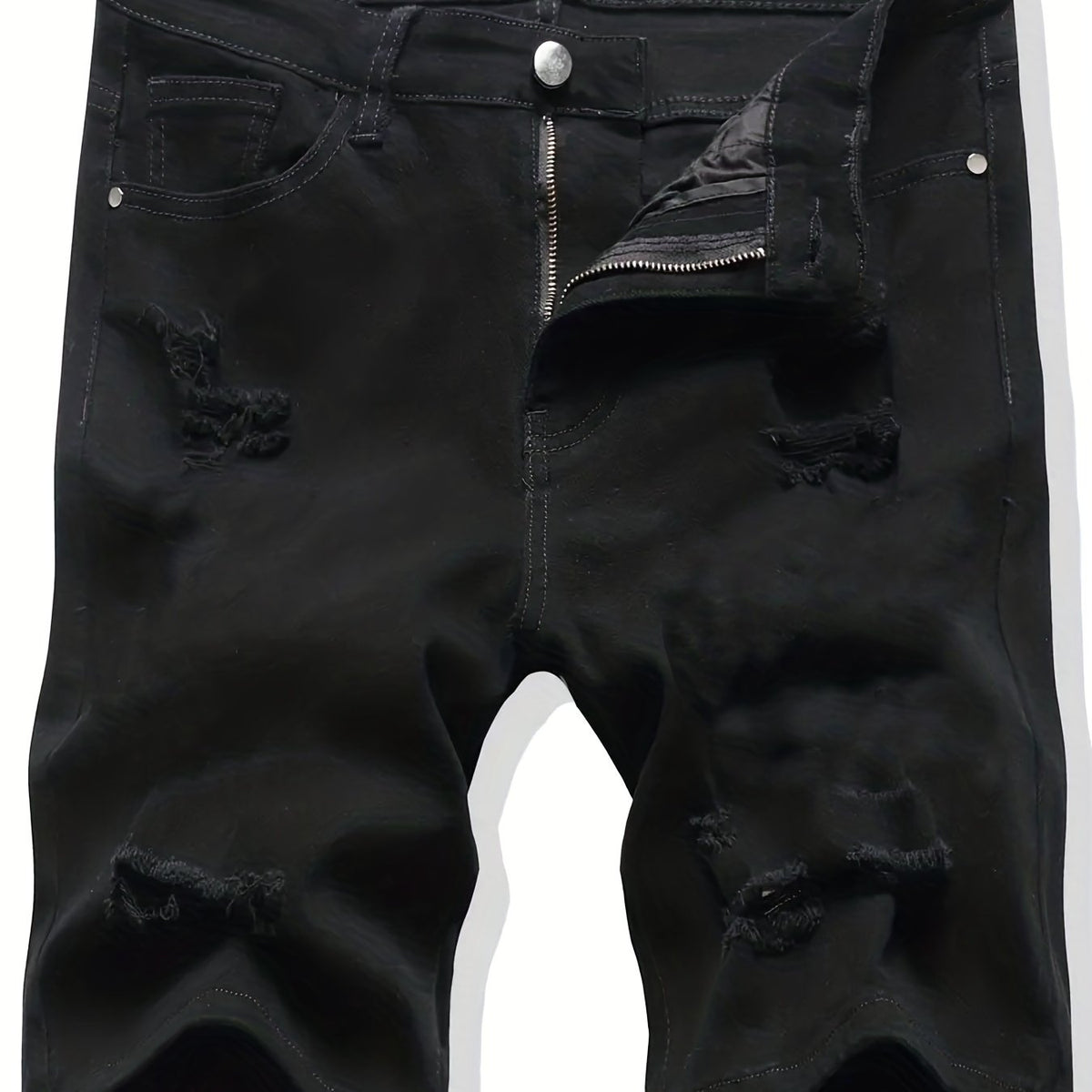 Distressed Denim Shorts Men's Casual Street Style Summer