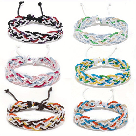 Vintage Colorful Braided Ethnic Bracelet Holiday Gift Boys Girls