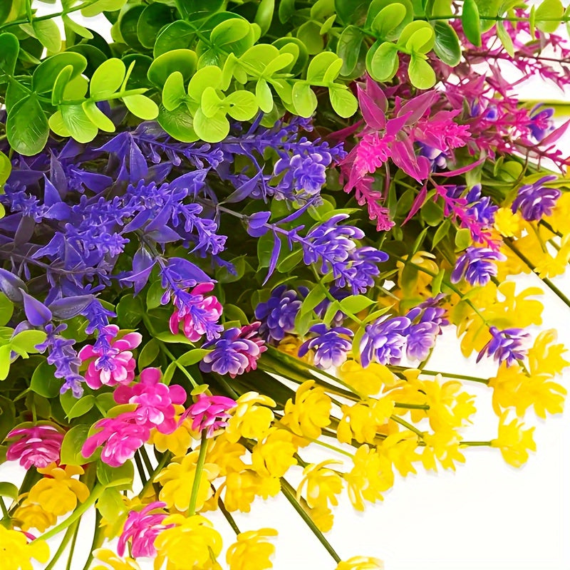 6 UV Resistant Artificial Flower Bundles for Garden Patio Porch