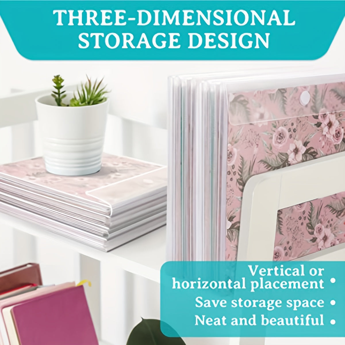 Scrapbook Paper Storage 12x12in Organizer with Hook And Loop Closure
