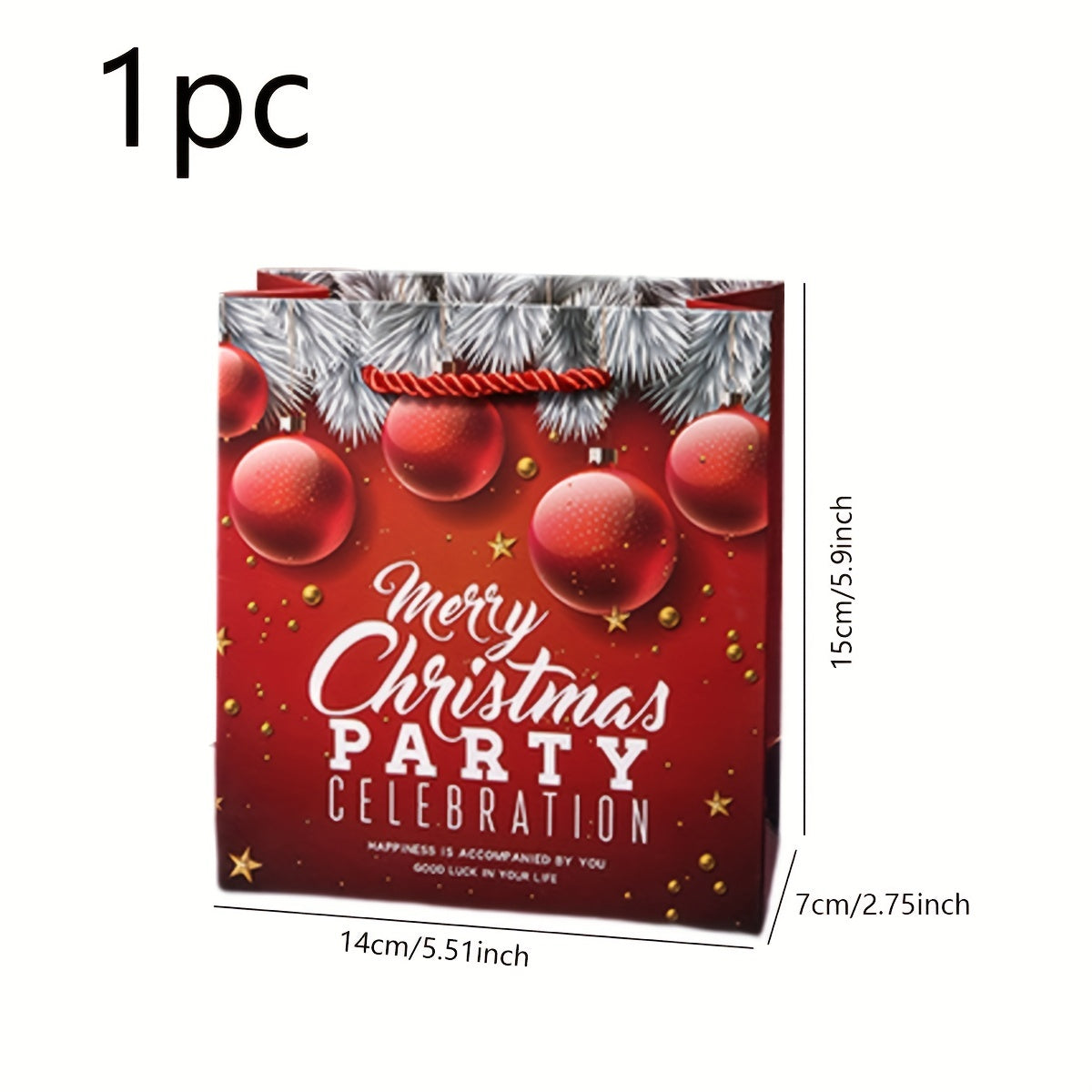 1pc Mini Candy Bag Red Christmas Family Party Gift Bag