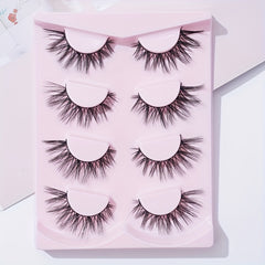 4 Pairs Fishtail False Eyelashes 18mm Tail Fluffy Volumized Cross Lashes
