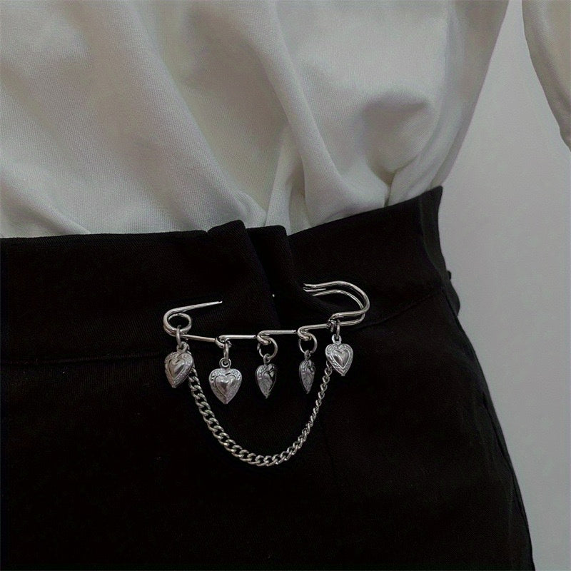 Tassel Pants Waist Chain Pin Buckle Suit Love Brooch